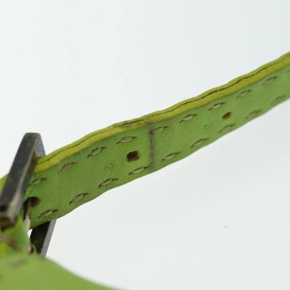 FENDI Celeria Mamma Baguette Shoulder Bag Leather Green Auth yk12521 - Picture 8 of 16